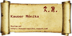 Kauser Mónika névjegykártya